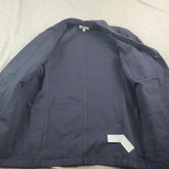Wallace & Barnes Chore Jacket Mens 38 Bleu Linen Blend Unlined Lightweight
